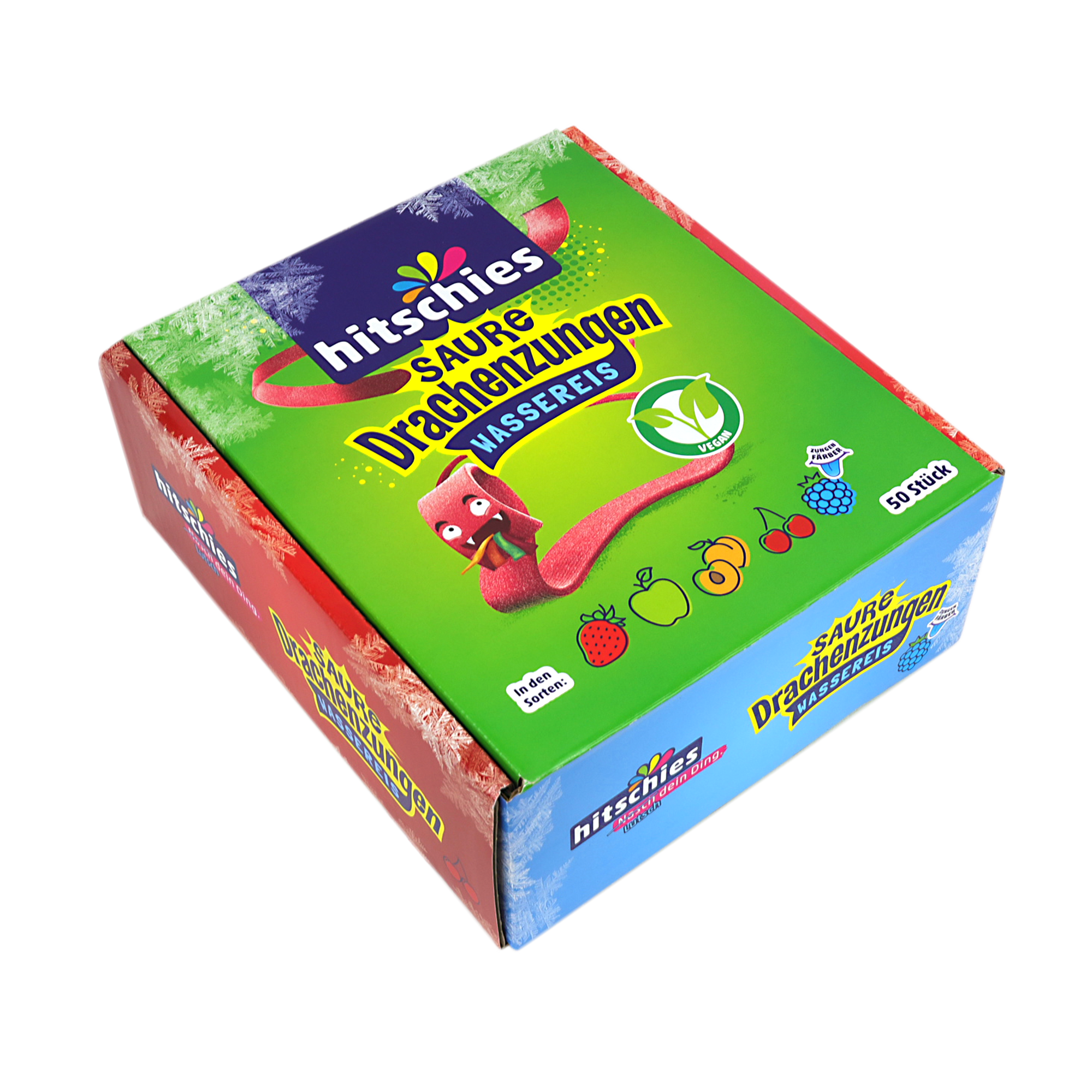 Sour Dragon Tongues Water Ice 50 Pack 